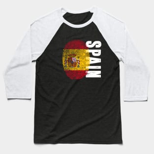 Spain Flag Fingerprint My Story DNA Spanish Baseball T-Shirt